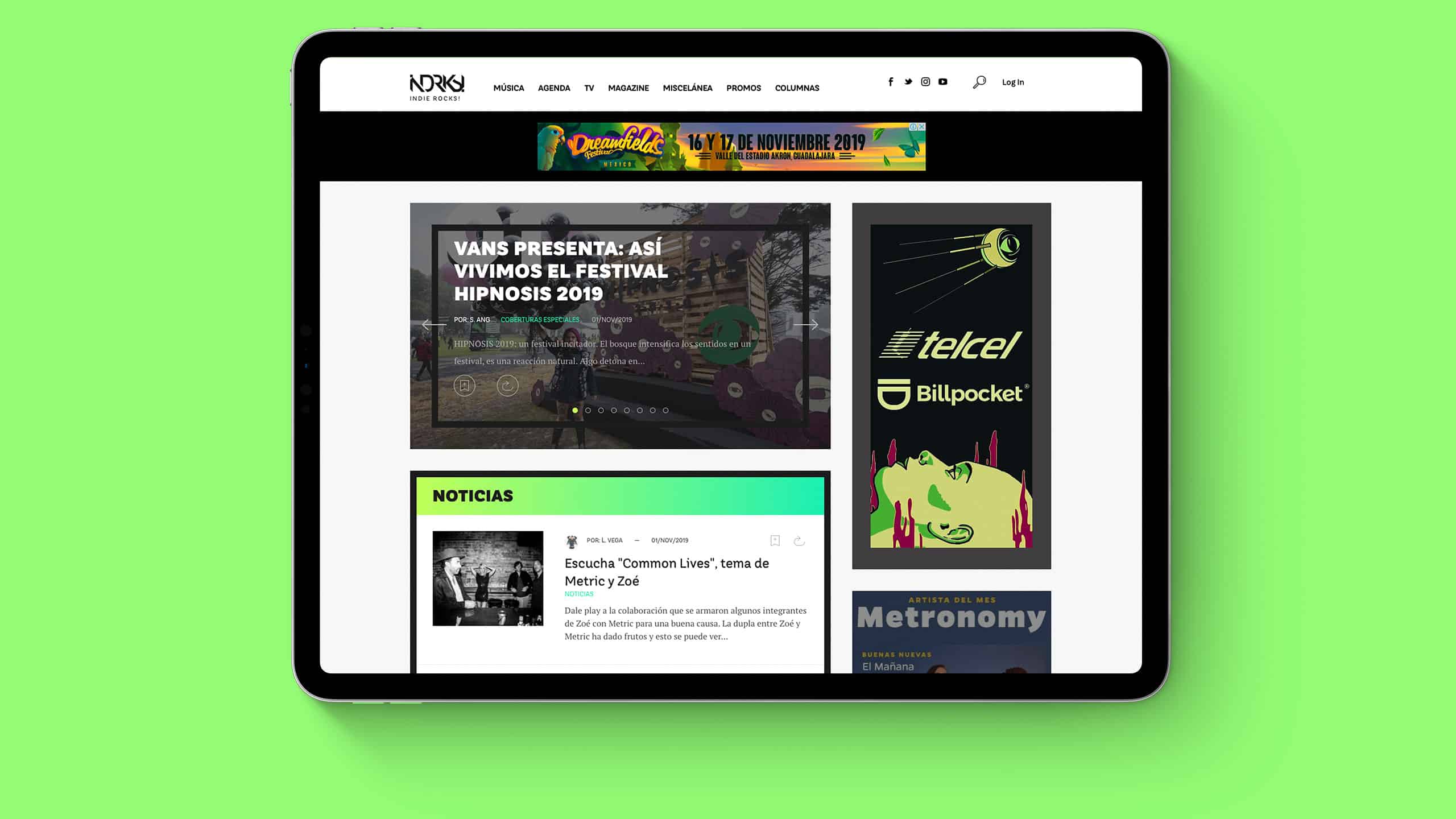 indierocks web design home